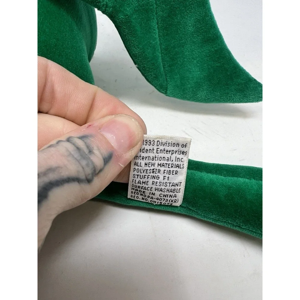 Vintage Manhattan Toy Co Green Pterodactyl Dinosaur Plush‎ 1993 10